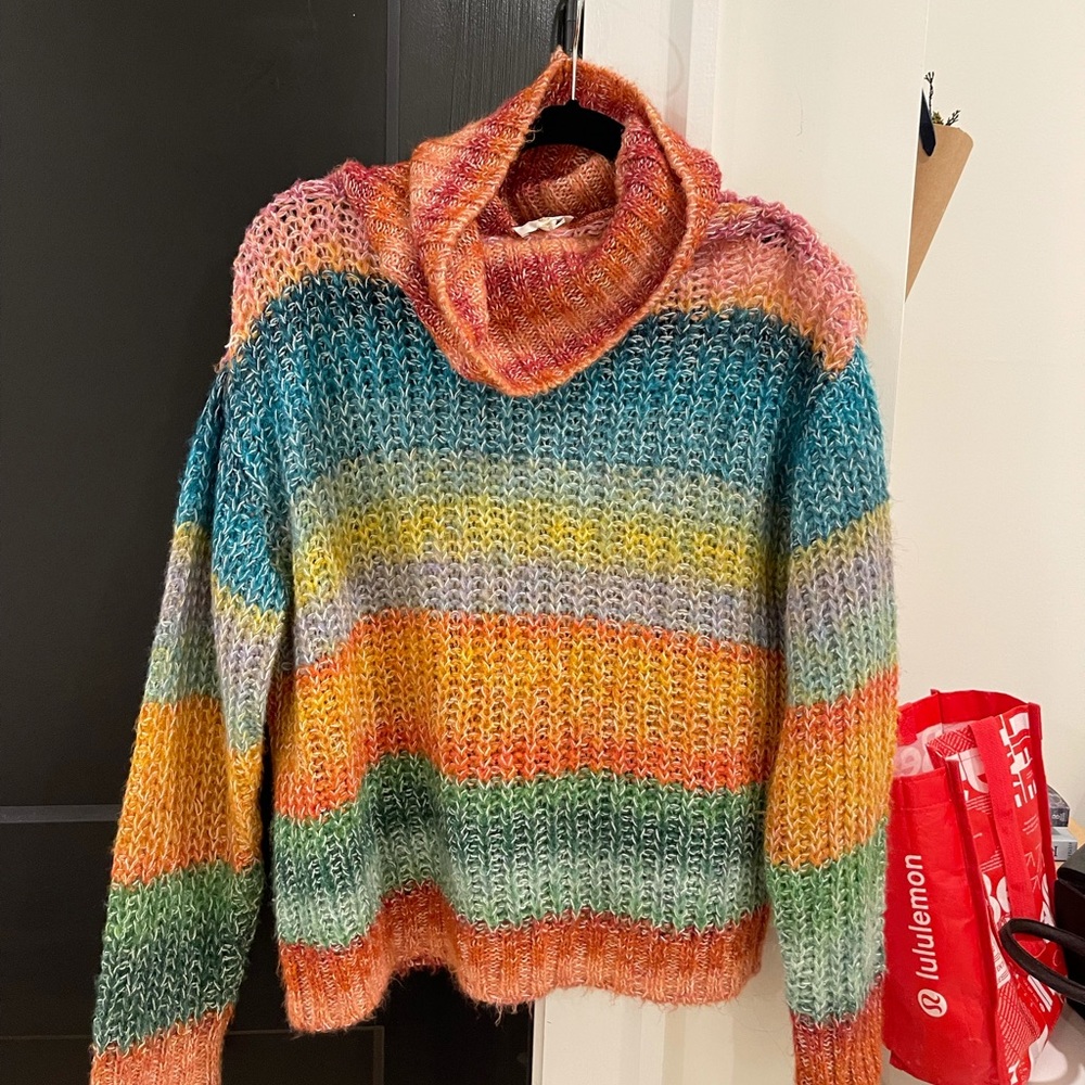 Rainbow turtle neck sweater